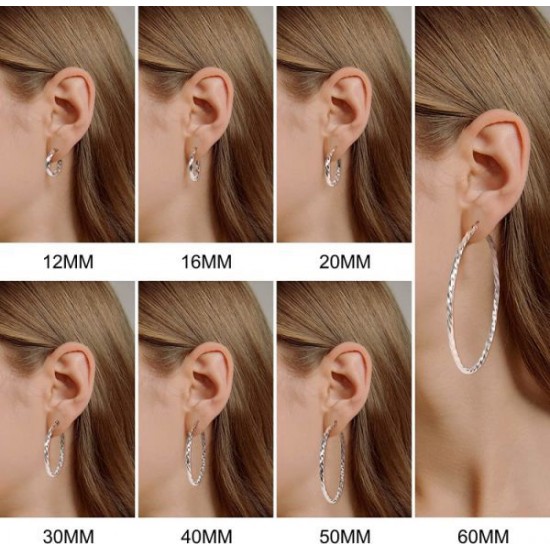 925 Sterling Silver Twisted Hoop Earrings For Women White Gold Plated Small Hoop Earrings Lightweight Huggie Hinged Hoop Earring 925 Sterling Silver Twisted Hoop Earrings For Women White Gold Plated Small Hoop Earrings Lightweight Huggie Hinged Hoop Earring